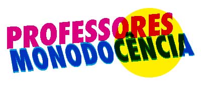 Banner logo for Professores Monodocencia with bold magenta and blue letters over a yellow circle background conveying collective solidarity